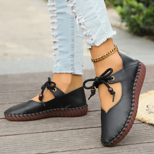 Women’s Orthopedic Shoes – Soft Cushioned Sole – Round Toe – Lace-Up Comfort Fit Black