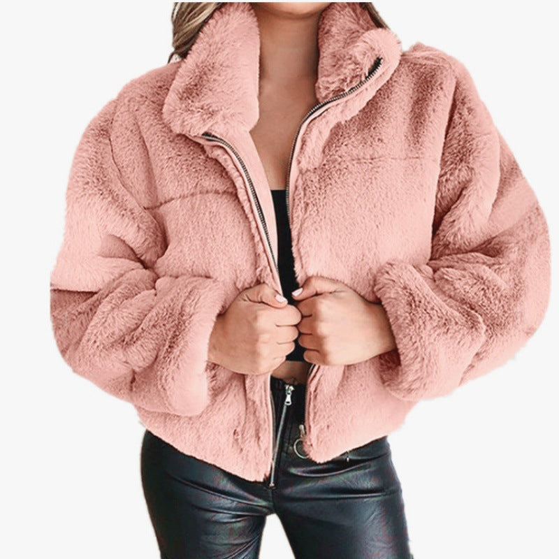 Oversized Faux Fur Coat for Women - Plush Chic, Winter Warmth - Furrylicious Pink