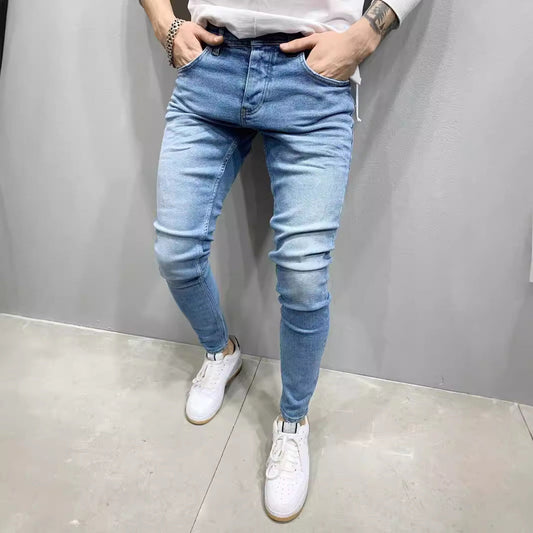 Men’s Skinny Jeans – Stretch Denim – Slim Fit – Five-Pocket Full Length Casual Blue