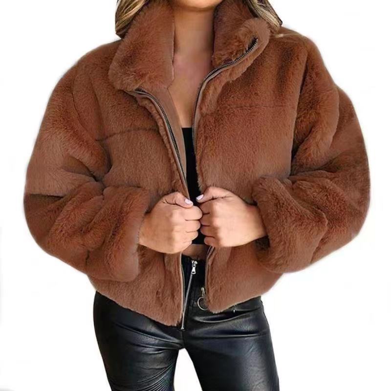 Oversized Faux Fur Coat for Women - Plush Chic, Winter Warmth - Furrylicious Brown