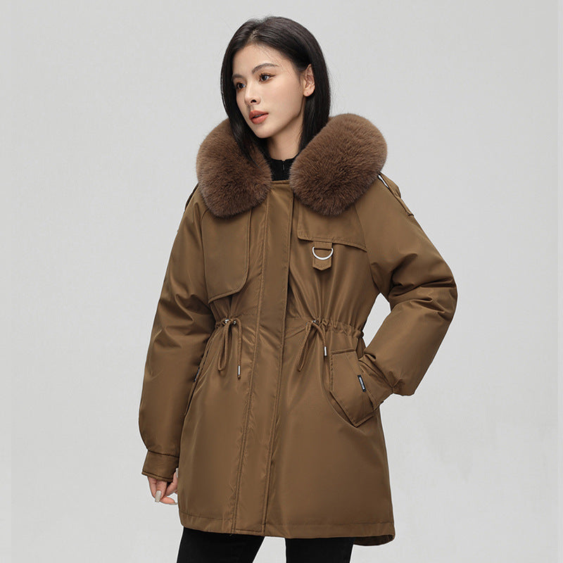Women's Weatherproof Parka Jacket with Faux Fur Hood - WinterShield Brown