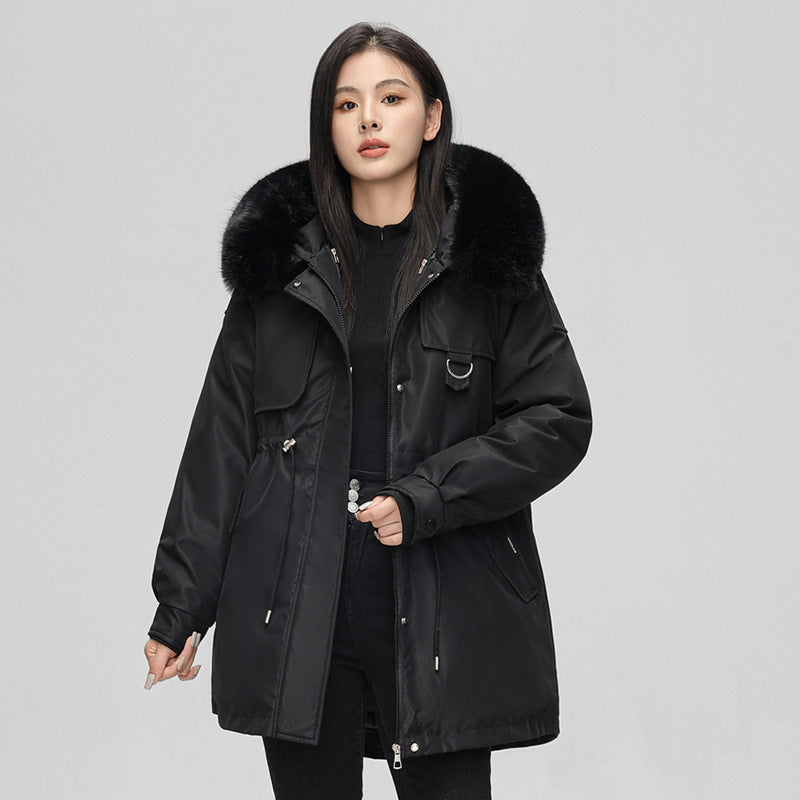Women's Weatherproof Parka Jacket with Faux Fur Hood - WinterShield Black