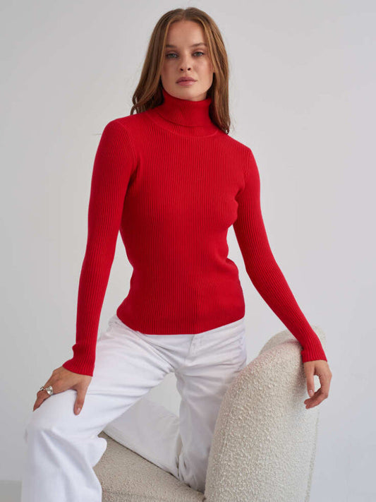 Women's Ribbed Knit Turtleneck - CozyChic