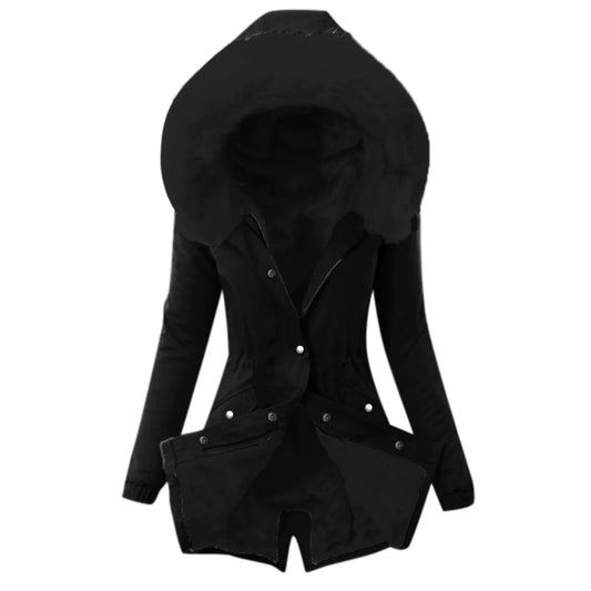 Women's Plush Lined Slim Fit Parka - UrbanChic