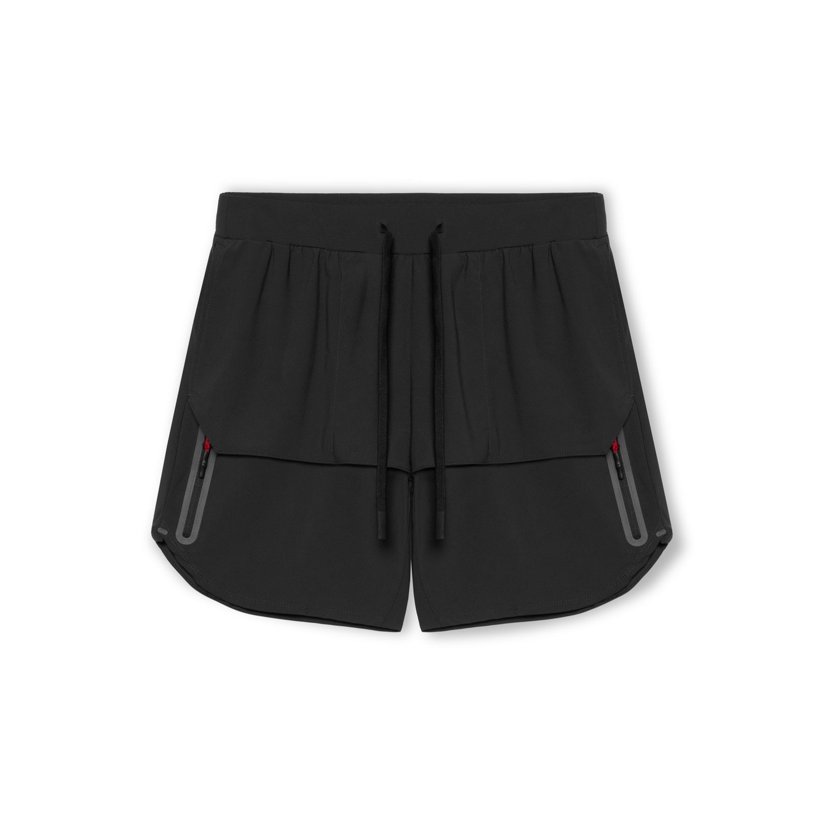 Men’s Athletic Shorts – Relaxed Fit – Breathable Blend – Zipper Pockets – Mid Thigh Black