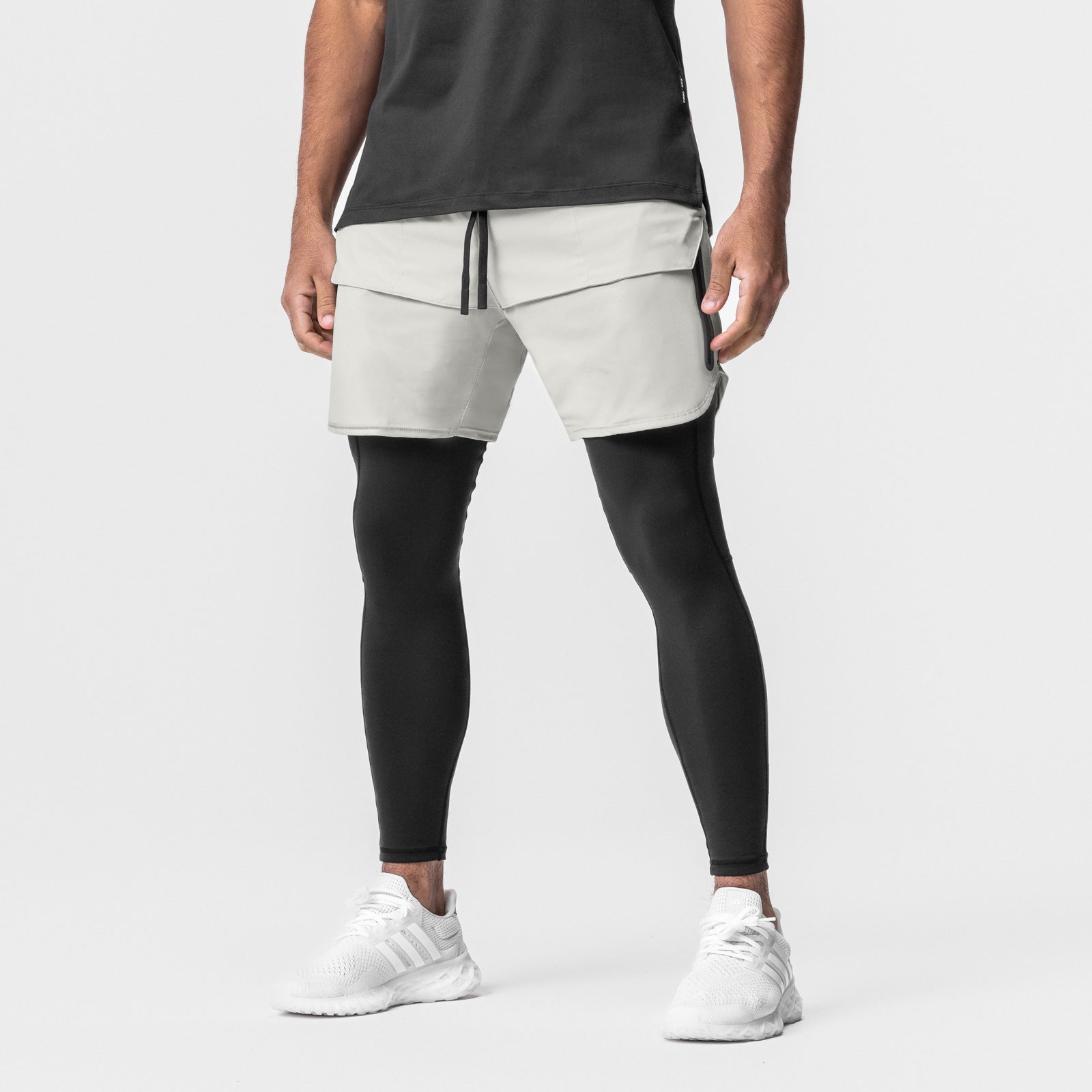 Men’s Athletic Shorts – Relaxed Fit – Breathable Blend – Zipper Pockets – Mid Thigh Carbon Ash