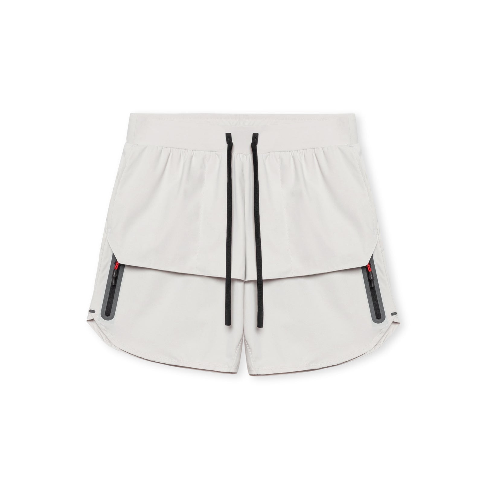 Men’s Athletic Shorts – Relaxed Fit – Breathable Blend – Zipper Pockets – Mid Thigh White Ash