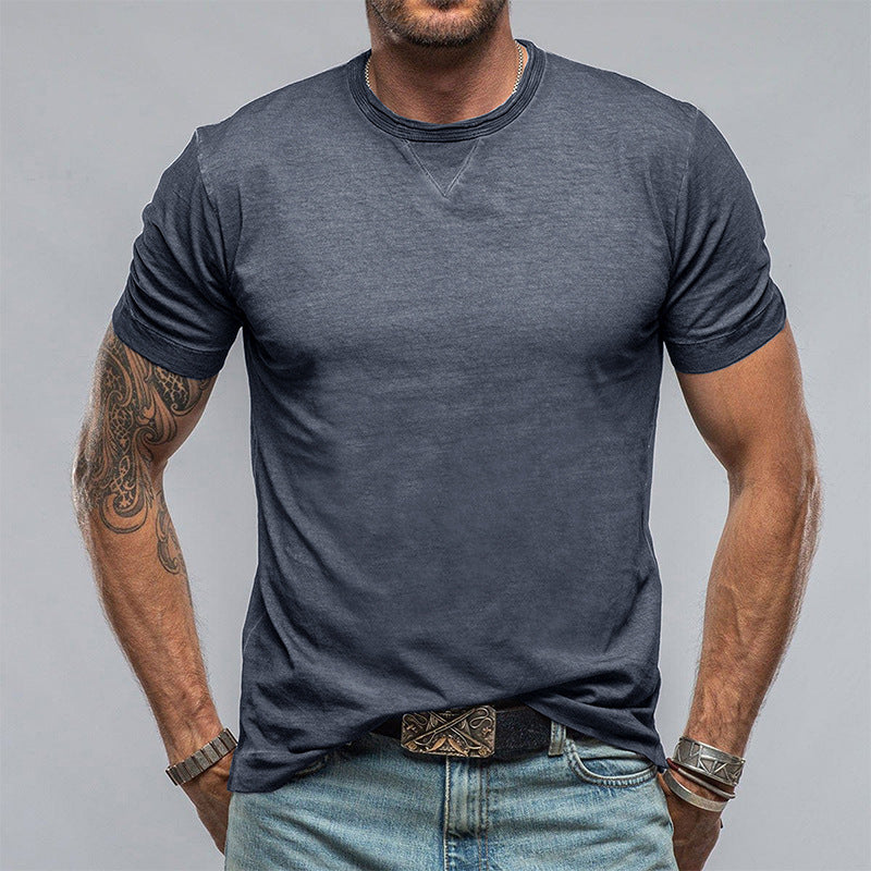 Men's Cotton Blend T-Shirt - Everyday Comfort Tee - UrbanSoft Green Blue