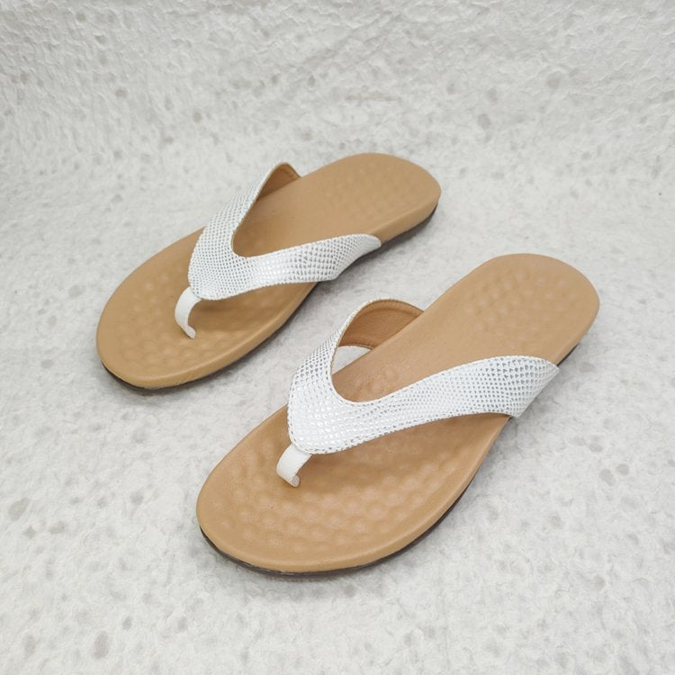 Women’s Sandals – Contoured Footbed – Arch Support – Toe Separator – Sleek Fit Silver