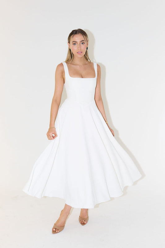 Satin Midi Dress for Women, Sleeveless Elegant - Modista