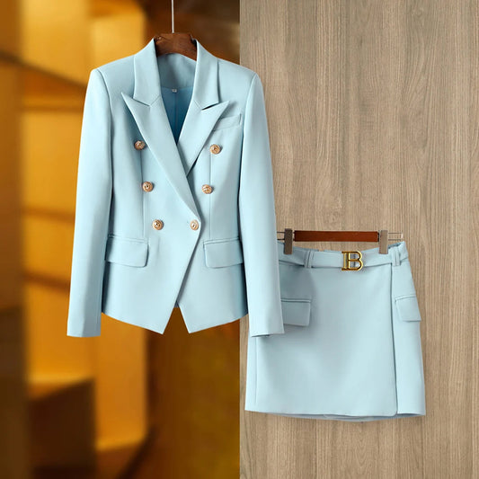 Women's Blazer Skirt Set Tailored Fit 2-Piece - PowerSuit