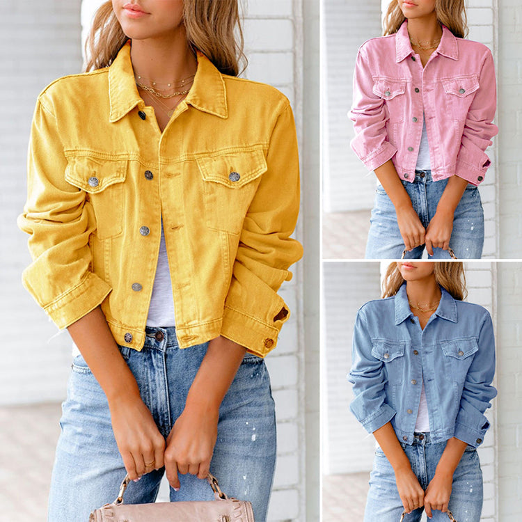 Women's Classic Denim Jacket Comfortable Button-Up - DenimCharm