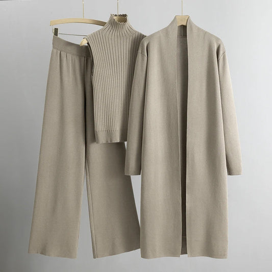 Women's Knit 3-Piece Lounge Set - Effortless Chic - Vicenza Set