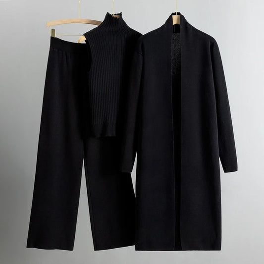 Women's Knit 3-Piece Lounge Set - Effortless Chic - Vicenza Set