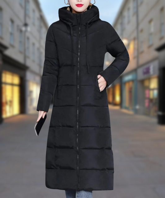 Women's Long Puffer Coat Quilted Insulated - UrbanShield