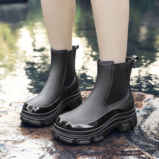 Women's Waterproof Rubber Ankle Boots - UrbanGrip