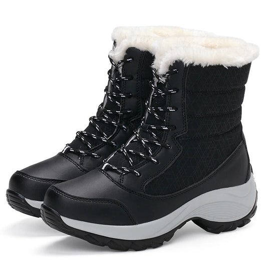 Women's Water-Resistant Faux Fur Lined Snow Boots - WinterGrip