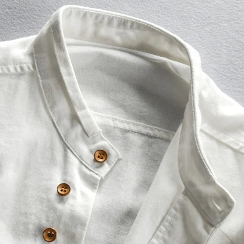 Men's Slim Fit Stand-Up Collar Shirt - ModernEdge