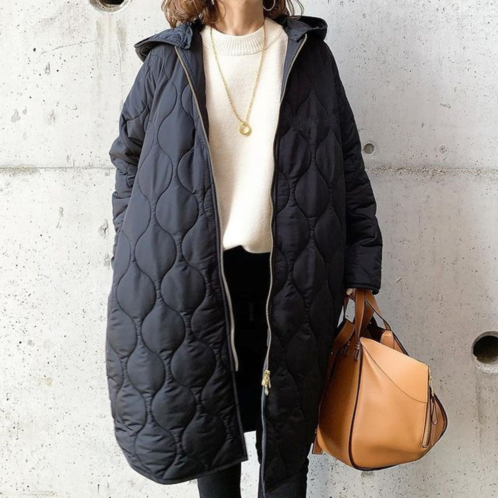 Women's Hooded Outdoor Coat - CozyChic Black One size