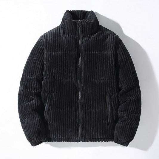 Women's Corduroy Puffer Jacket High Neck Quilted - WinterWarm