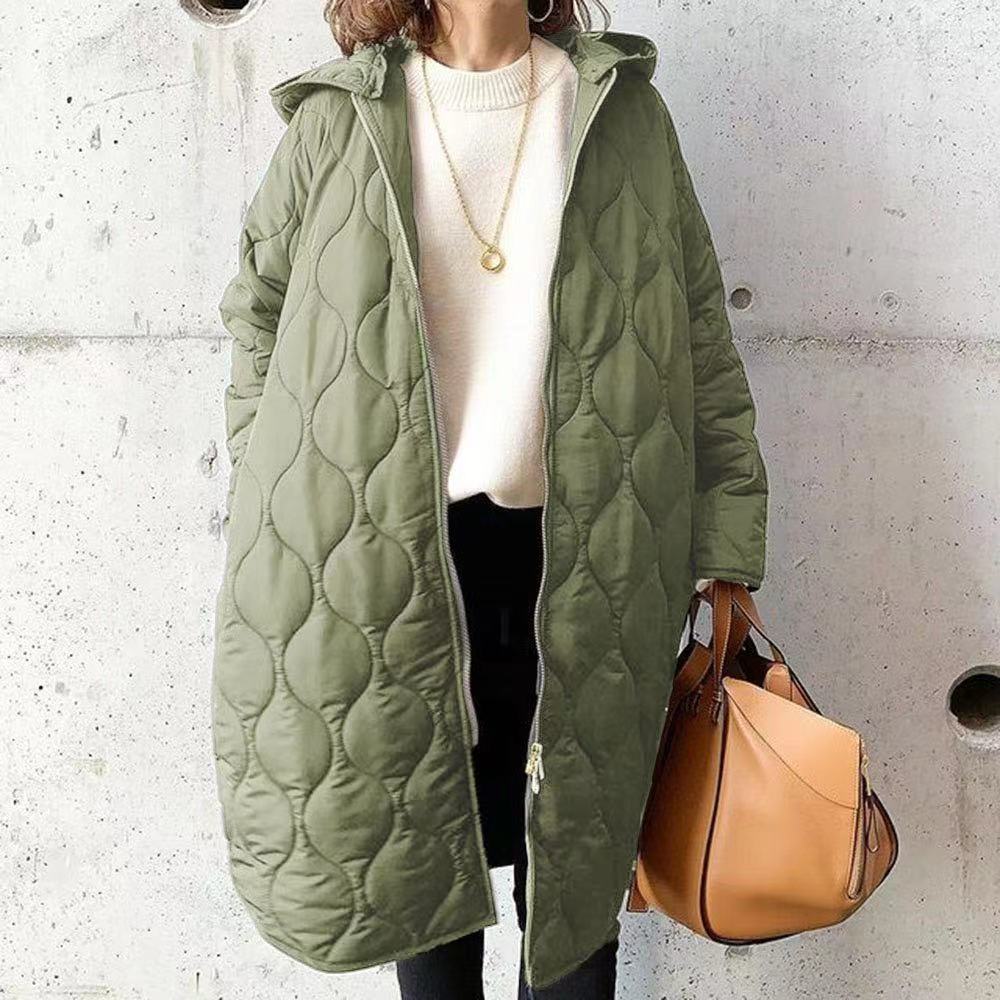 Women's Hooded Outdoor Coat - CozyChic Army green One size