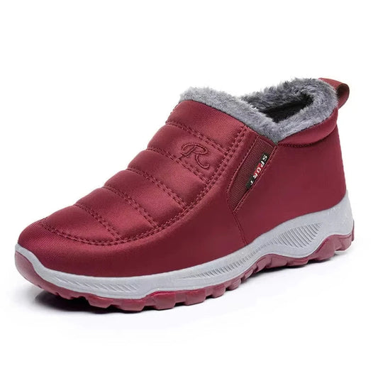 Women's Waterproof Ankle Boots Quilted Slip-On Faux Fur - WinterGlow
