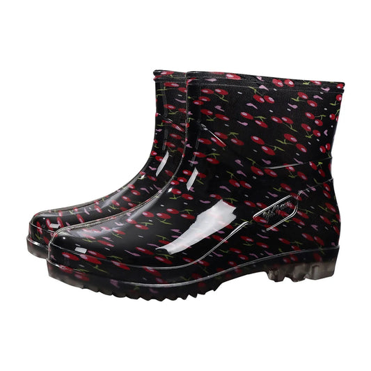 Women's Printed Wellington Boots - Waterproof Rubber, Grip Sole - RainyDayz