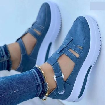 Women’s Platform Sandals – Strappy Design – Open Toe Casual Fit Blue