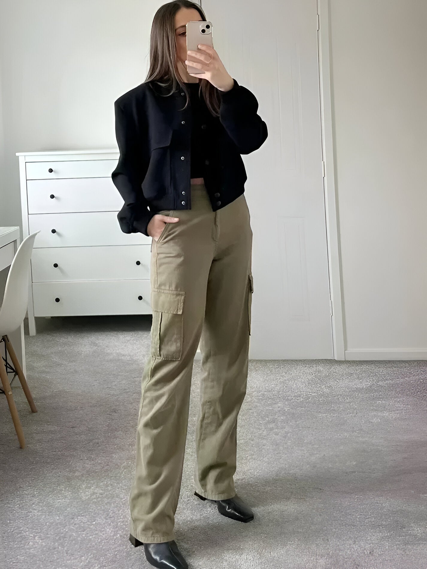 Women's Cropped Varsity Jacket - Classic Chic Button-Up - VarsityVogue