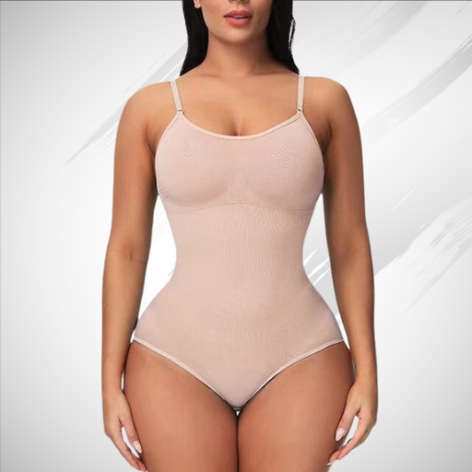 Women’s Shapewear Bodysuit – Seamless Slim Fit – Adjustable Straps – Breathable Blend Beige
