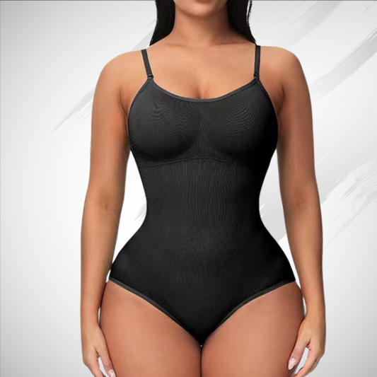Women’s Shapewear Bodysuit – Seamless Slim Fit – Adjustable Straps – Breathable Blend Black