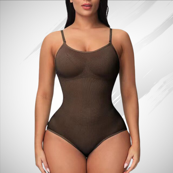 Women’s Shapewear Bodysuit – Seamless Slim Fit – Adjustable Straps – Breathable Blend Brown