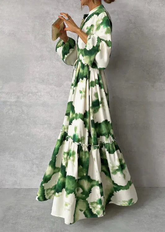 Women's Flowy Maxi Dress Long Sleeve V-Neck - Everly Gown