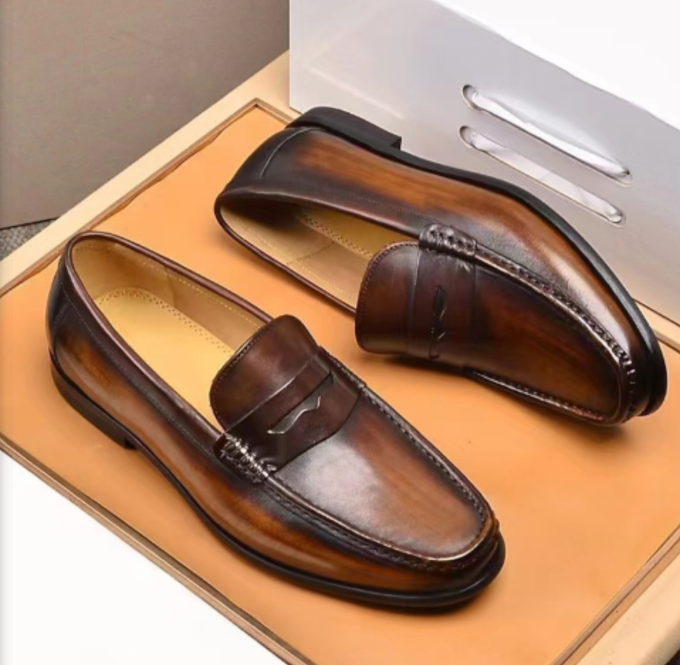 Men’s Loafers – Slip-On Penny Strap – Vegan Leather – Formal Streamlined Fit