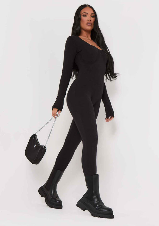 Women's Elegant Long Sleeve Jumpsuit - StyleFlex