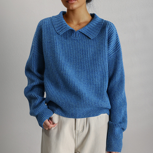 Women's Knitted Sweater, Long Sleeve, Relaxed Fit - CozyKnit