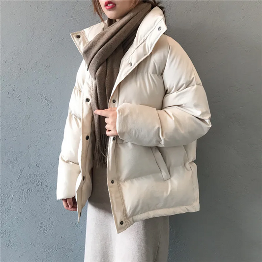 Women's Oversized Quilted Parka Jacket - Winter Warmth - ColdShield Khaki