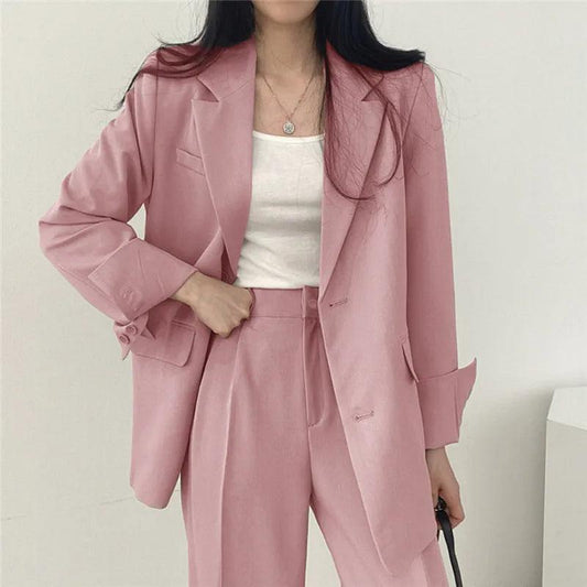 Women's Suit Set - Oversized Blazer & Trousers - Tailored Chic - PowerSuit