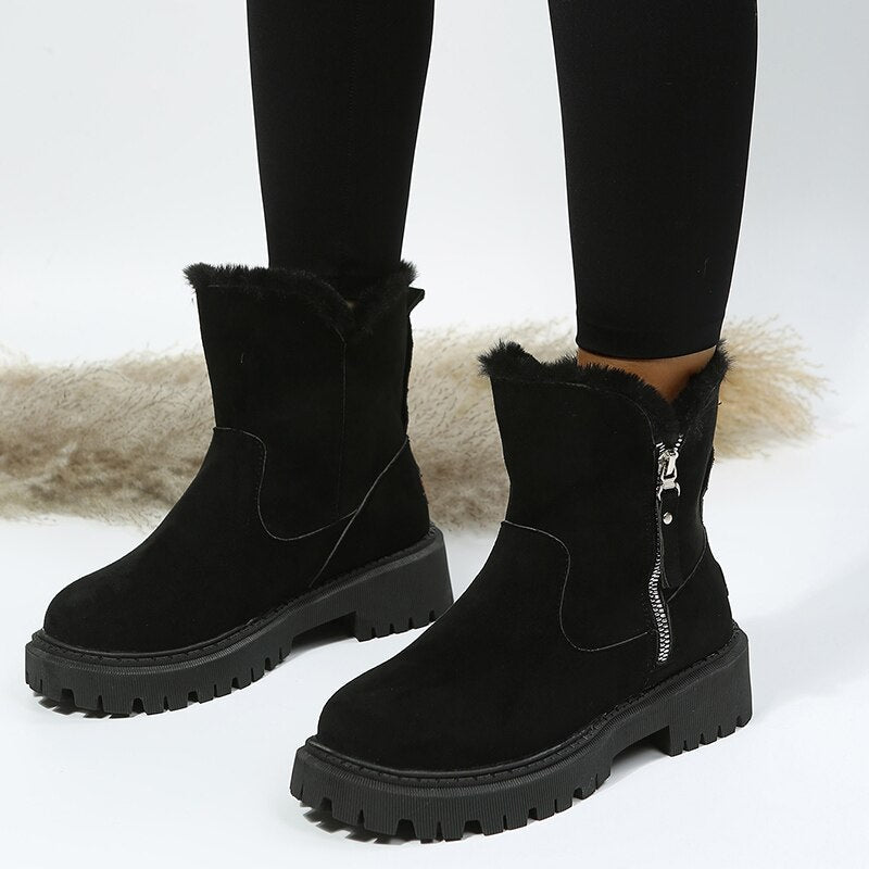 Suede Ankle Boots for Women Warm-Lined Non-Slip - WinterGrip