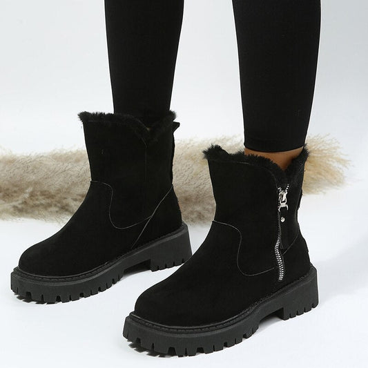 Suede Ankle Boots for Women Warm-Lined Non-Slip - WinterGrip