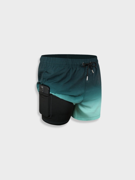 Men’s Swim Shorts – Relaxed Fit – Quick-Dry Breathable Blend – Mid-Thigh Length – Drawstring Waist Green