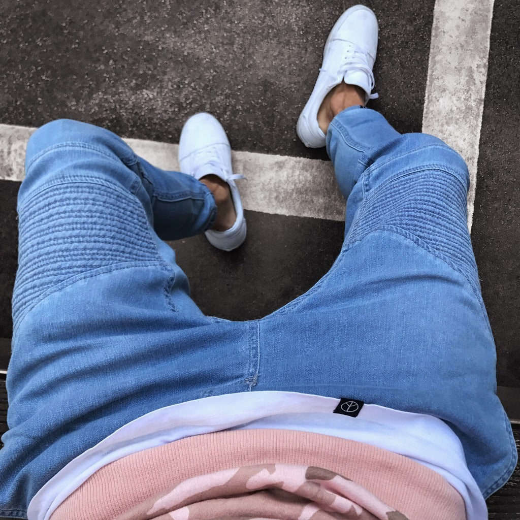 Men’s Jogger Pants – Slim Fit – Cotton Blend – Ribbed Knees – Elastic Cuffs – Full Length