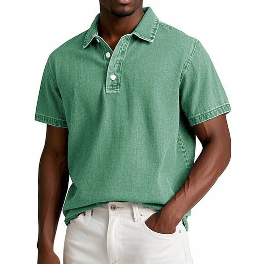 Men's Premium Cotton Blend Polo Shirt - ComfortStyle Light Green