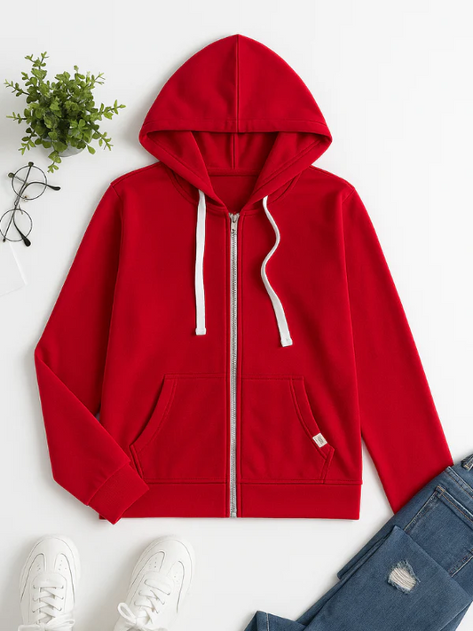 Women's Cotton Zip-Up Hoodie Soft & Cozy - ComfortZip