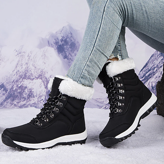Women's Quilted Mid-Calf Boots Fleece Lined Water-Resistant - WinterGrip Black