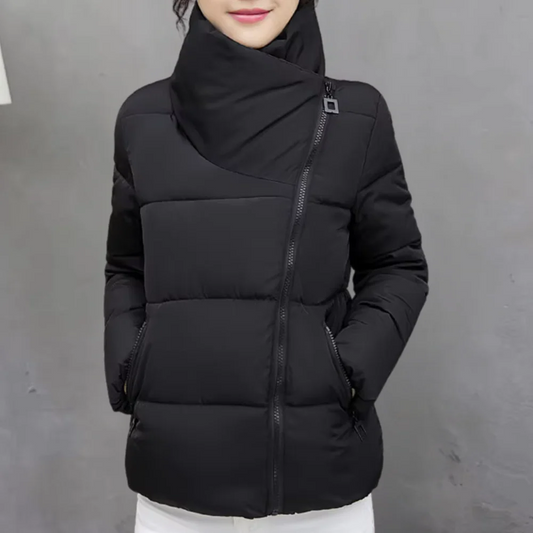 Women's Quilted Winter Coat Padded Funnel Neck - UrbanChic