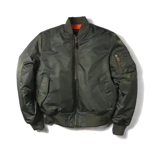 Women’s Bomber Jacket – Windproof – Relaxed Fit – Ribbed Trim – Zip Sleeve Pocket Green