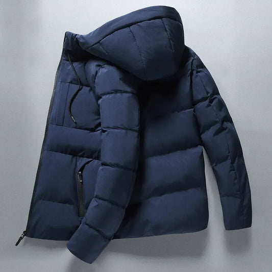 Men’s Hooded Jacket – Quilted Slim Fit – Cotton Padded – Insulated Casual Outerwear
