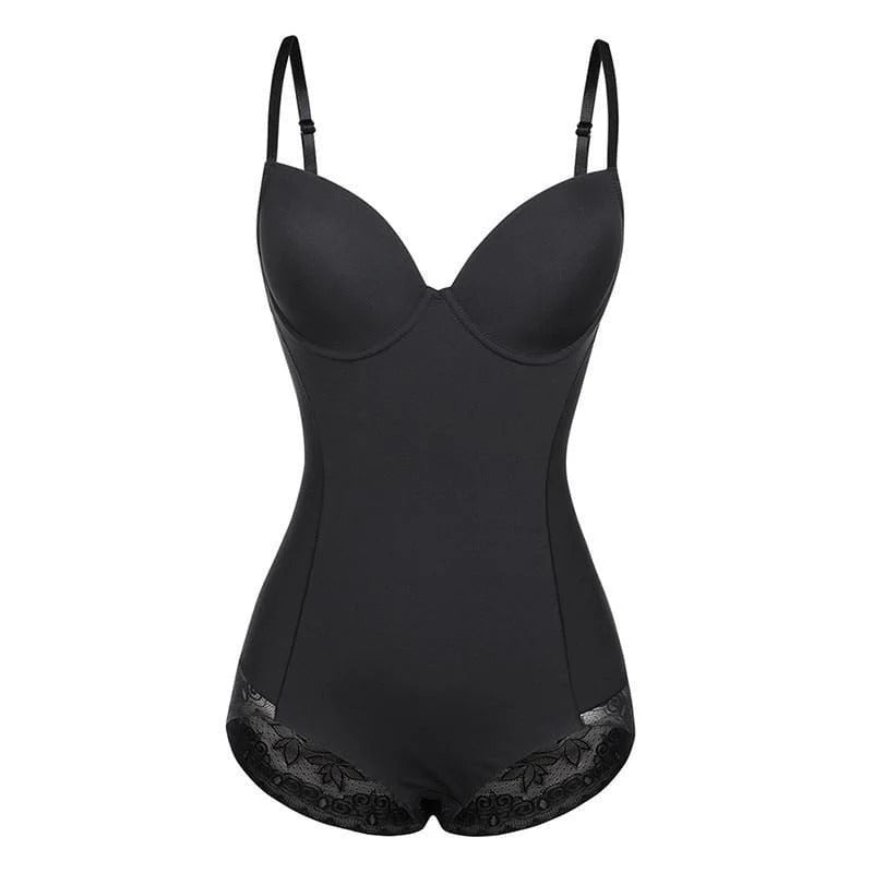 Women’s Shaping Bodysuit – Seamless Fit – Adjustable Straps – Built-In Bust Support Black