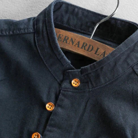 Men's Slim Fit Stand-Up Collar Shirt - ModernEdge